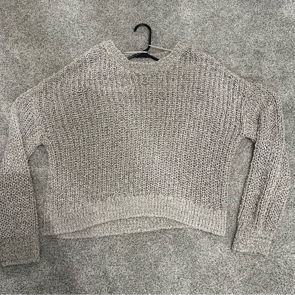 Stradivarius Textured Knit Sweater in Cream